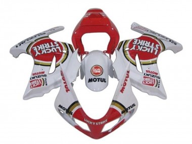 2003-2013 Suzuki SV650 Motorcycle Fairings - White Red Lucky Strike