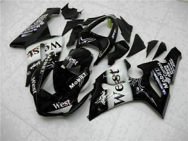 Black 05-06 Kawasaki ZX6R Motorcycle Fairings