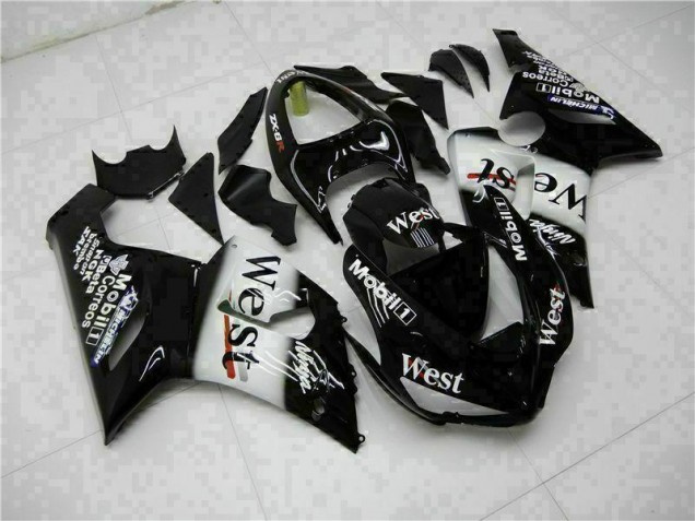 Black 05-06 Kawasaki ZX6R Motorcycle Fairings