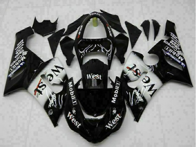 Black 05-06 Kawasaki ZX6R Motorcycle Fairings