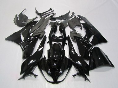 Black 09-12 Kawasaki ZX6R Motorcycle Fairings