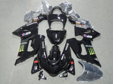 Black 3M Touch4 Monster 05-06 Kawasaki ZX6R Motorcycle Fairing