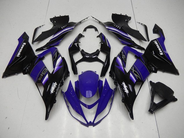 Black Blue 13-18 Kawasaki ZX6R Motorcycle Fairings Black Blue 13-18 Kawasaki ZX6R Motorcycle Fairings