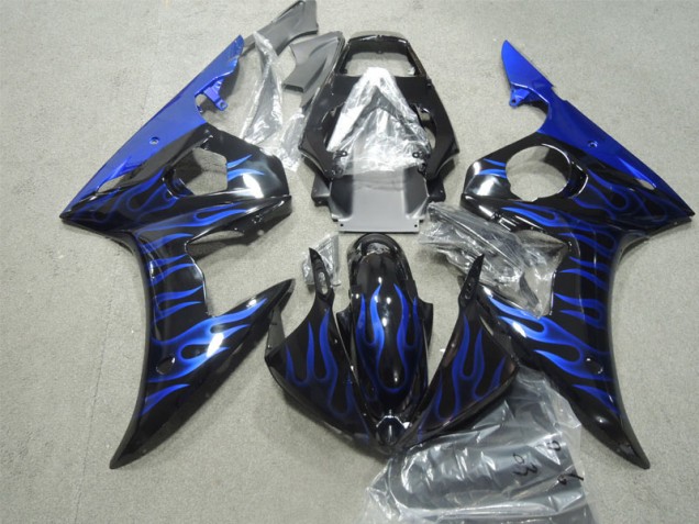 Black Blue Flame 03-05 Yamaha YZF R6 Motorcycle Fairing Black Blue Flame 03-05 Yamaha YZF R6 Motorcycle Fairing