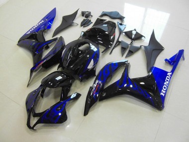Black Blue Flame 07-08 Honda CBR600RR Motorcycle Fairings
