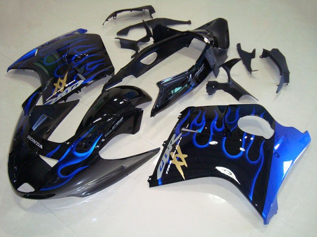 Black Blue Flame 96-07 Honda CBR1100XX Blackbird Motorcycle Fairings