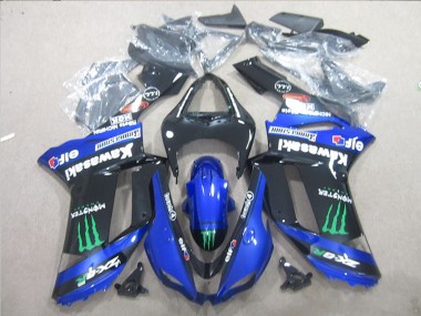 Black Blue Green Monster 07-08 Kawasaki ZX6R Motorcycle Fairing