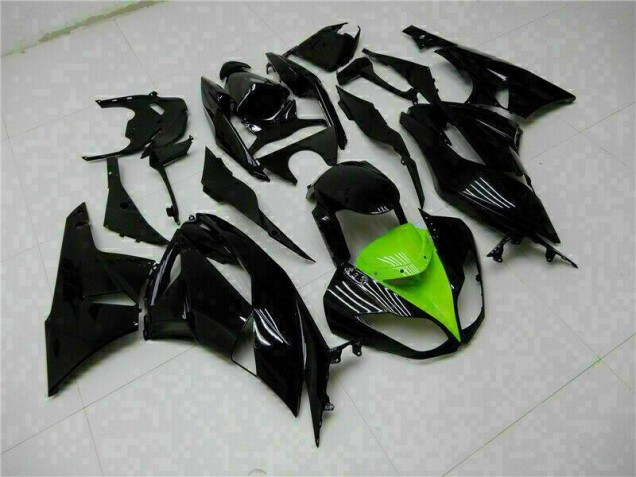 Black Green 09-12 Kawasaki ZX6R Full Motorcycle Fairing Kits