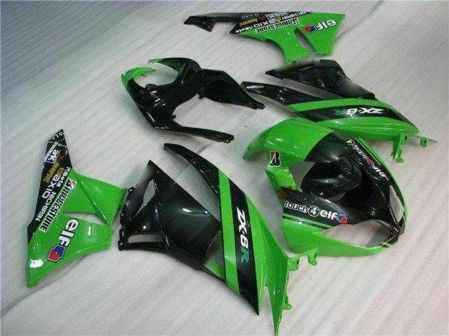 Black Green 09-12 Kawasaki ZX6R Motorcycle Fairing Kits