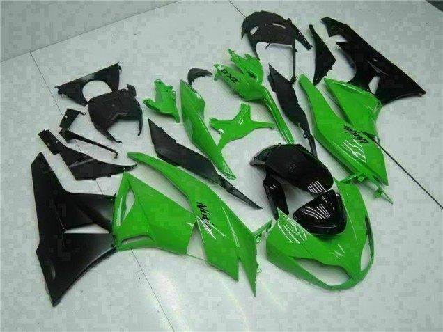 Black Green 09-12 Kawasaki ZX6R Motorcycle Fairings Black Green 09-12 Kawasaki ZX6R Motorcycle Fairings
