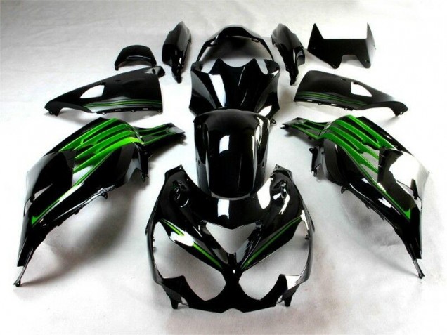 Black Green 12-21 Kawasaki ZX14R ZZR1400 Motorcycle Fairings Black Green 12-21 Kawasaki ZX14R ZZR1400 Motorcycle Fairings