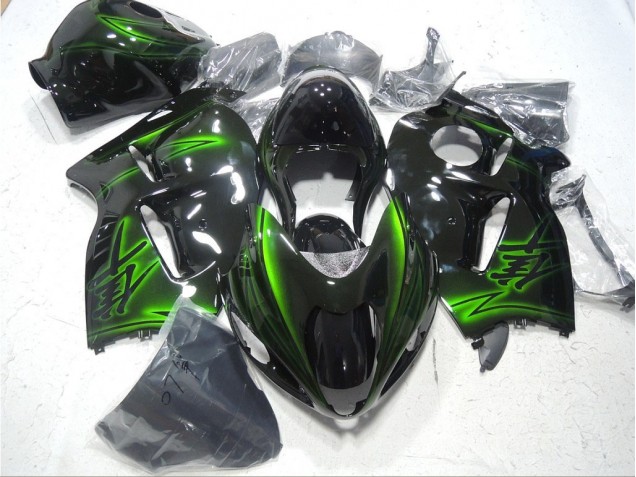 Black Green 96-07 Suzuki GSXR 1300 Hayabusa Motorcycle Fairings Black Green 96-07 Suzuki GSXR 1300 Hayabusa Motorcycle Fairings