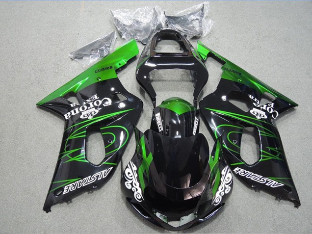 Black Green Corona Extra 01-03 Suzuki GSXR 600 Motorcycle Fairings