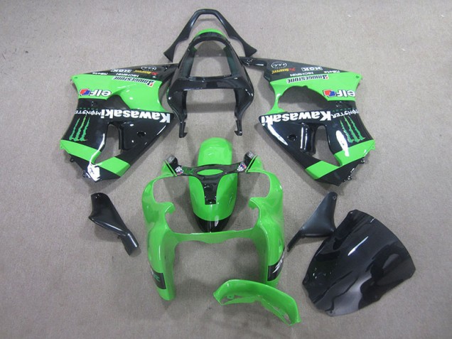 Black Green Monster 00-02 Kawasaki ZX6R Motorcycle Fairings Black Green Monster 00-02 Kawasaki ZX6R Motorcycle Fairings