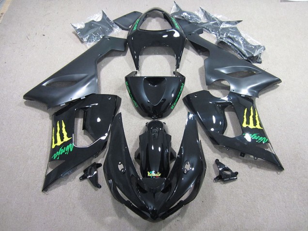 Black Green Ninja 05-06 Kawasaki ZX6R Motorcycle Fairings