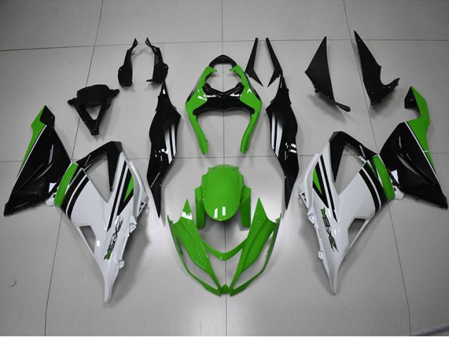 Black Green White 13-18 Kawasaki ZX6R Motorcycle Fairings