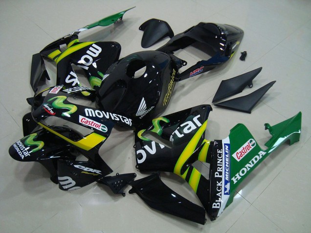 Black Movistar 03-04 Honda CBR600RR Motorcycle Fairings Black Movistar 03-04 Honda CBR600RR Motorcycle Fairings
