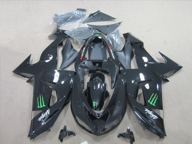 Black Ninja Green Monster 07-08 Kawasaki ZX6R Motorcycle Fairings