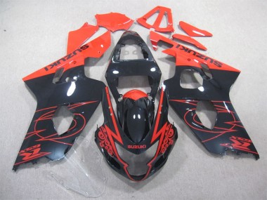 Black Red 04-05 Suzuki GSXR 600 Motorcycle Fairings