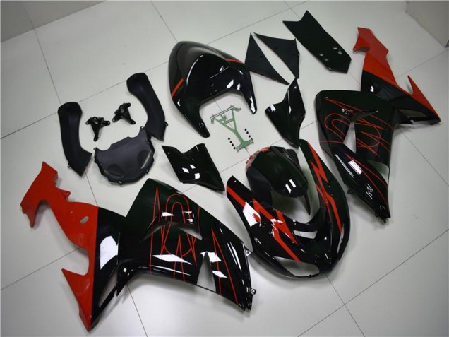 Black Red 06-07 Kawasaki ZX10R Motorcycle Fairings