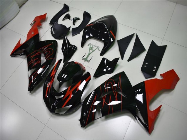 Black Red 06-07 Kawasaki ZX10R Motorcycle Fairings