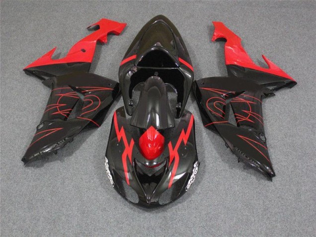 Black Red 06-07 Kawasaki ZX10R Motorcycle Fairings