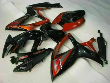 Black Red 06-07 Suzuki GSXR 600/750 Motorcycle Bodywork