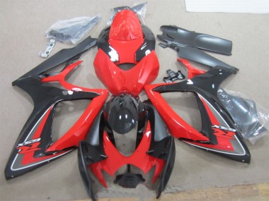 Black Red 06-07 Suzuki GSXR 600 Motorcycle Fairings