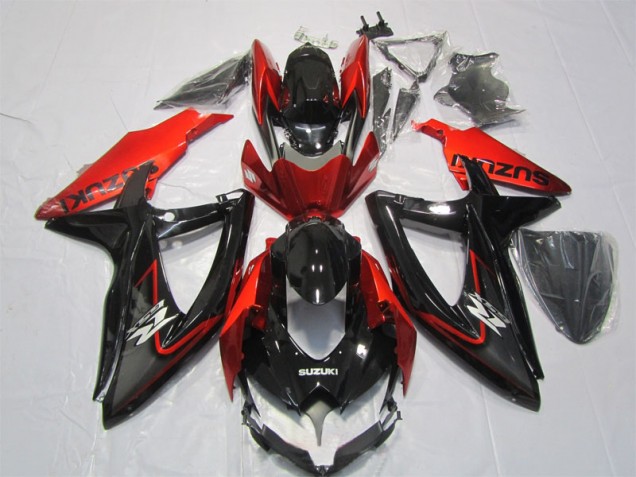 Black Red 07-08 Suzuki GSXR 1000 Motorcycle Fairing