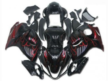Black Red 08-19 Suzuki GSXR 1300 Hayabusa Motorcycle Fairing & Bodywork