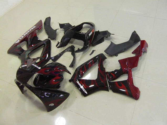 Black Red Flame 00-01 Honda CBR900RR 929 Motorcycle Fairings Black Red Flame 00-01 Honda CBR900RR 929 Motorcycle Fairings