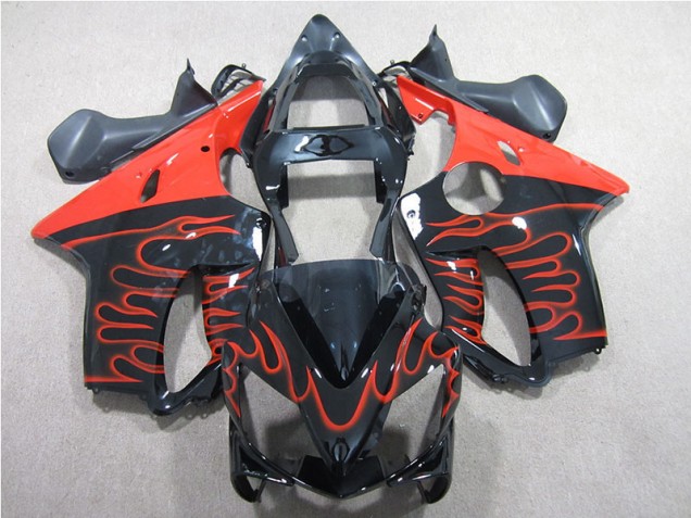 Black Red Flame 01-03 Honda CBR600 F4i Motorcycle Fairings Black Red Flame 01-03 Honda CBR600 F4i Motorcycle Fairings