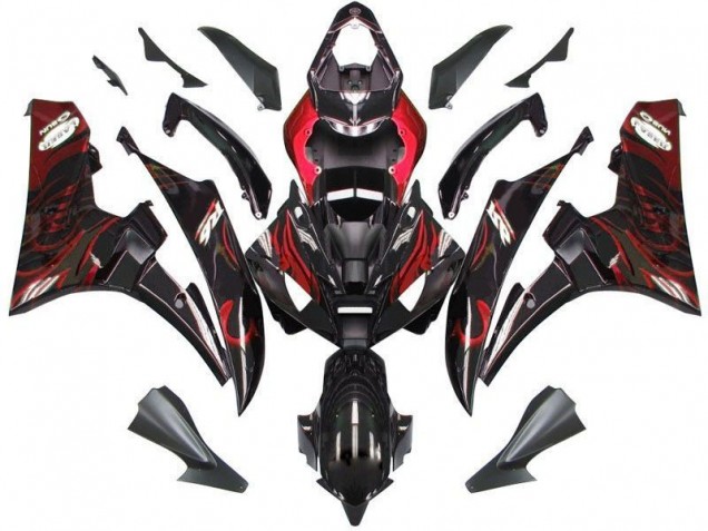 Black Red Flame 06-07 Yamaha YZF R6 Motorcycle Fairings Black Red Flame 06-07 Yamaha YZF R6 Motorcycle Fairings