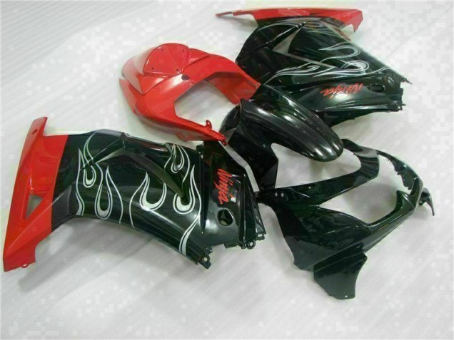 Black Red Ninja 08-12 Kawasaki EX250 Motorcycle Fairings Black Red Ninja 08-12 Kawasaki EX250 Motorcycle Fairings