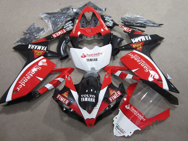 Black Red White Santander 07-08 Yamaha YZF R1 Motorcycle Fairings Black Red White Santander 07-08 Yamaha YZF R1 Motorcycle Fairings