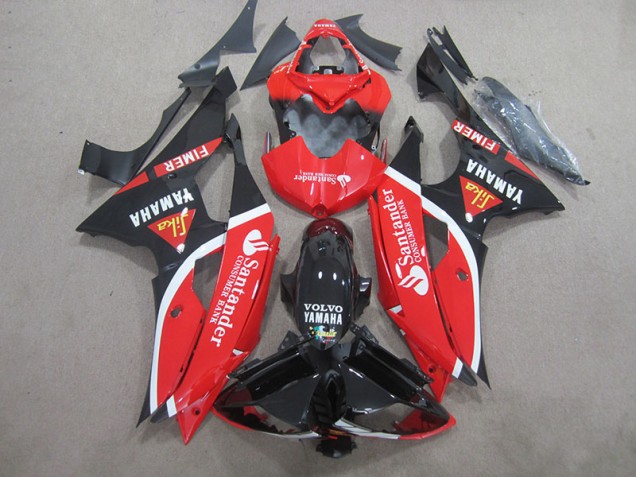 Black Red White Santander 08-16 Yamaha YZF R6 Motorcycle Fairings Black Red White Santander 08-16 Yamaha YZF R6 Motorcycle Fairings