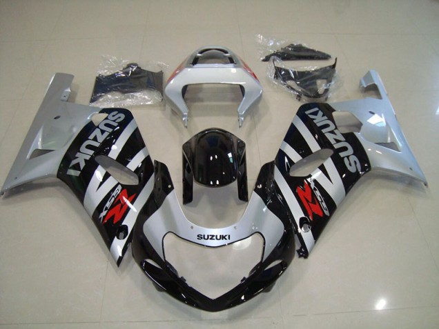Black Silver 01-03 Suzuki GSXR 750 Motorcycle Fairings
