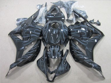 Black Silver Flame 09-12 Honda CBR600RR Motorcycle Fairing