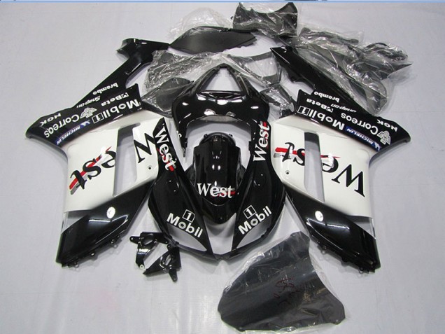 Black West Mobil 07-08 Kawasaki ZX6R Motorcycle Fairings Black West Mobil 07-08 Kawasaki ZX6R Motorcycle Fairings