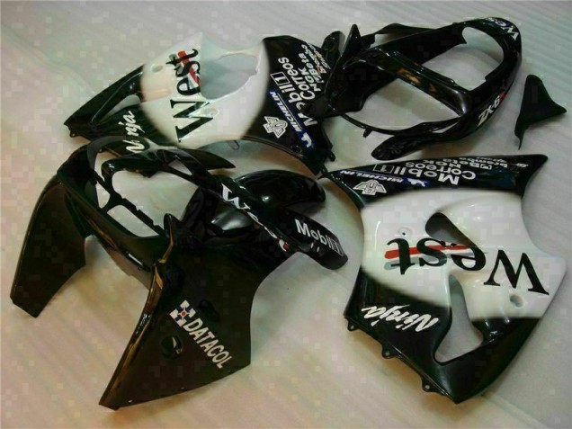 Black West Ninja 00-02 Kawasaki ZX6R Motorcycle Fairings Black West Ninja 00-02 Kawasaki ZX6R Motorcycle Fairings