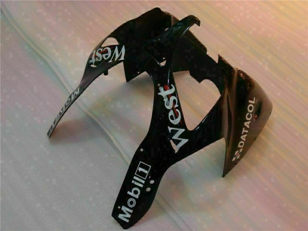 Black West Ninja 00-02 Kawasaki ZX6R Motorcycle Fairings Black West Ninja 00-02 Kawasaki ZX6R Motorcycle Fairings