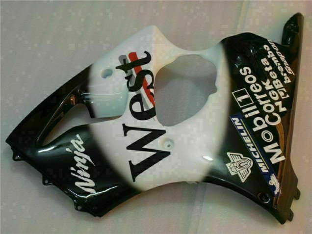 Black West Ninja 00-02 Kawasaki ZX6R Motorcycle Fairings Black West Ninja 00-02 Kawasaki ZX6R Motorcycle Fairings
