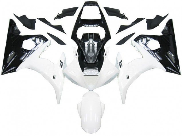 Black White 03-05 Yamaha YZF R6 Motorcycle Fairings Black White 03-05 Yamaha YZF R6 Motorcycle Fairings
