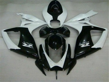 Black White 06-07 Suzuki GSXR 600/750 Motorcycle Fairings
