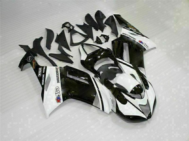 Black White 07-08 Kawasaki ZX6R Motorcycle Fairing Black White 07-08 Kawasaki ZX6R Motorcycle Fairing