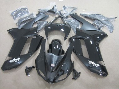 Black White 07-08 Kawasaki ZX6R Motorcycle Fairings