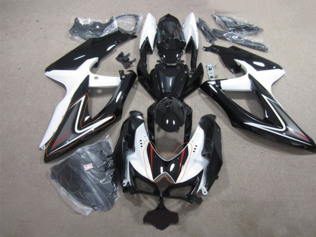 Black White 08-10 Suzuki GSXR 600 Motorcycle Fairing Black White 08-10 Suzuki GSXR 600 Motorcycle Fairing