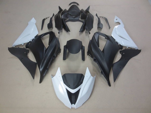 Black White 13-18 Kawasaki ZX6R Motorcycle Fairing Black White 13-18 Kawasaki ZX6R Motorcycle Fairing