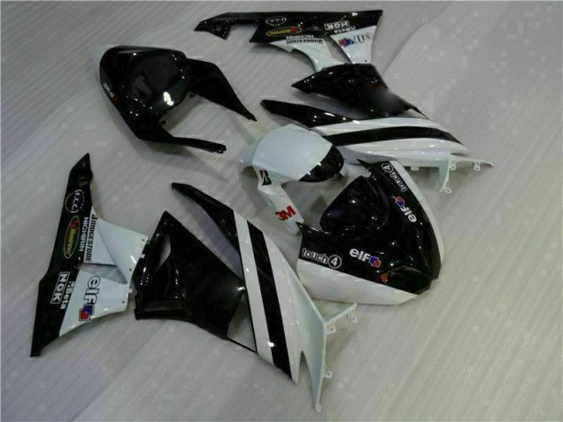Black White 3M Touch4 09-12 Kawasaki ZX6R Motorcycle Fairing Black White 3M Touch4 09-12 Kawasaki ZX6R Motorcycle Fairing