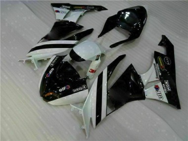 Black White 3M Touch4 09-12 Kawasaki ZX6R Motorcycle Fairing